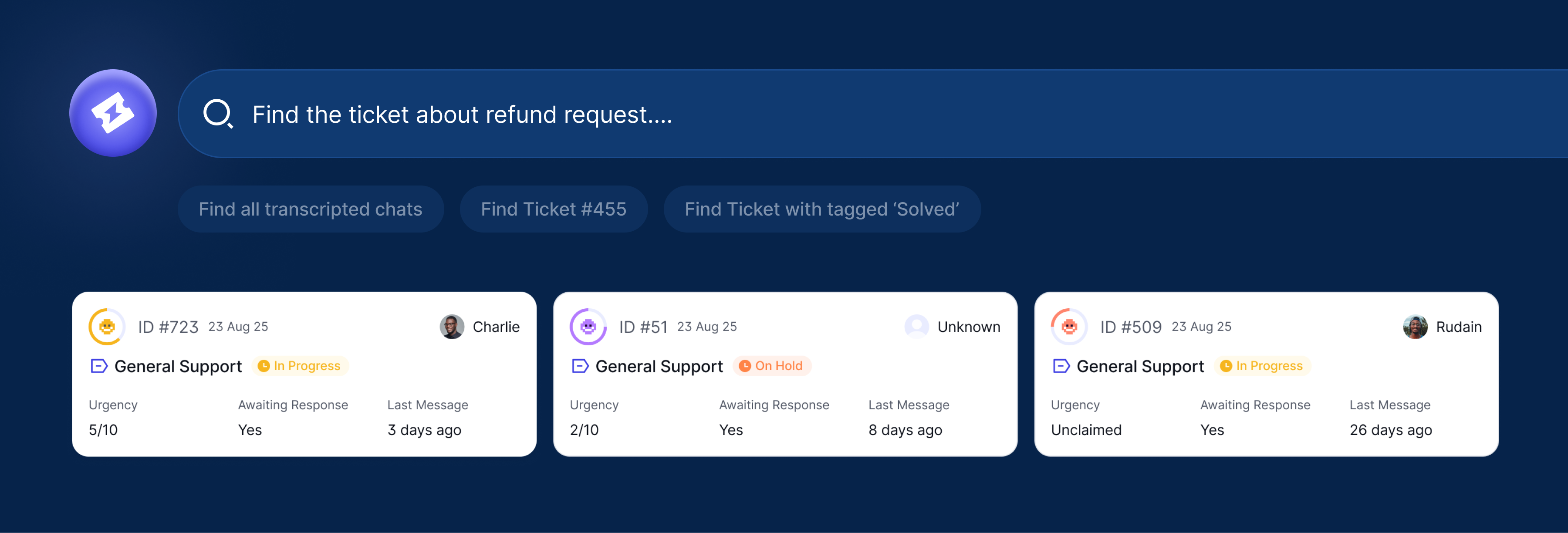 AI ticket search